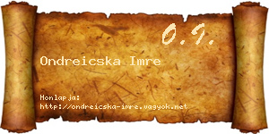 Ondreicska Imre névjegykártya